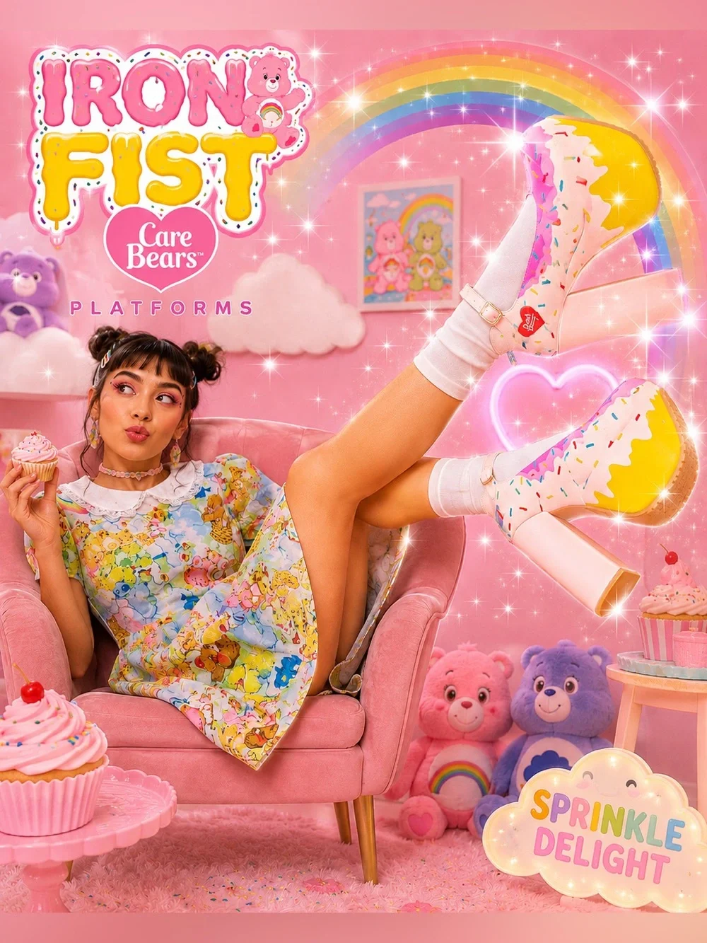 Iron Fist Care Bears Spring Fling Sprinkle Platform Mary Janes